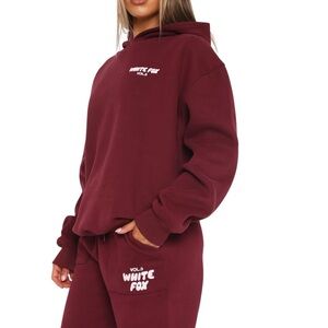 White Fox Boutique "Vol. 3" Oversized Hoodie & Jogger Set - Red Velvet XS/M